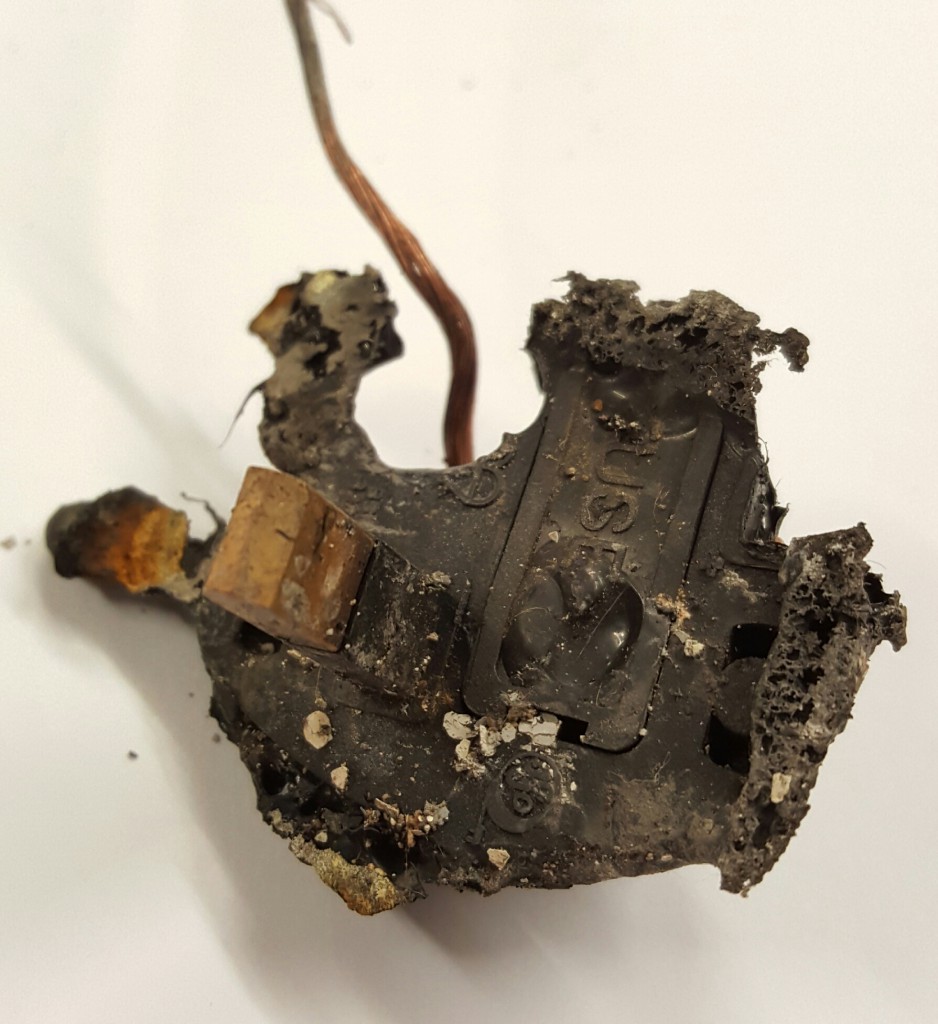 Burnt plug South Yorkshire Fire and Rescue