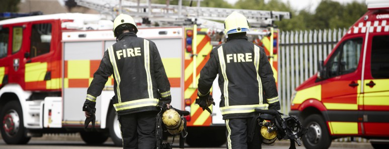 Firefighters training