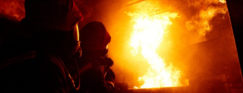 Firefighters training in Sheffield