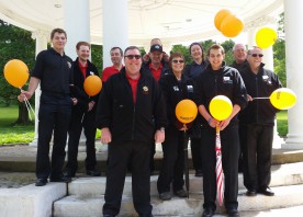 Fire service volunteers join a Rotherham volunteers march