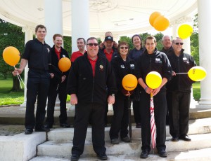 Fire service volunteers join a Rotherham volunteers march